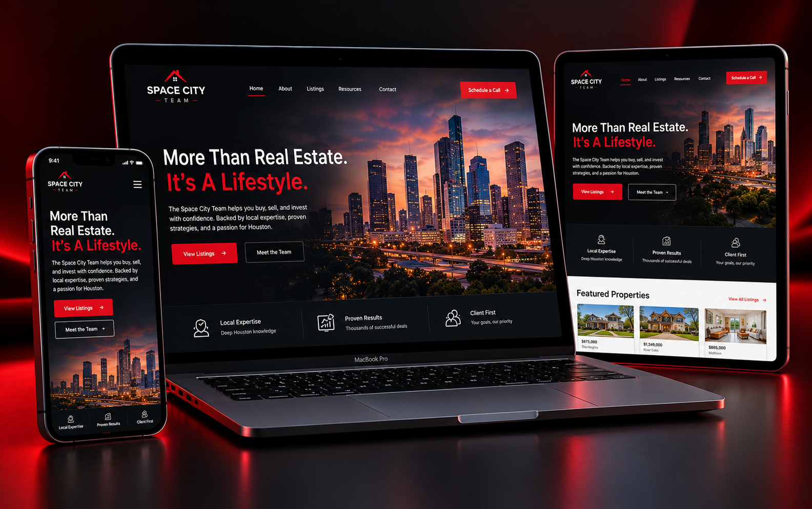 Space City Team website design